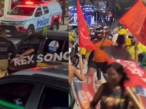 Um homem foi detido na avenida Visconde de Souza Franco e militantes brigaram na Pedro Álvares Cabral, em Belém, na noite desta quarta-feira (21).