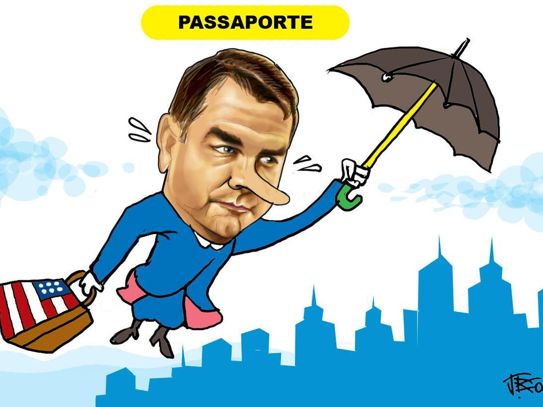 Fuga de Flavio Bolsonaro para os EUA debaixo de guarda chuva