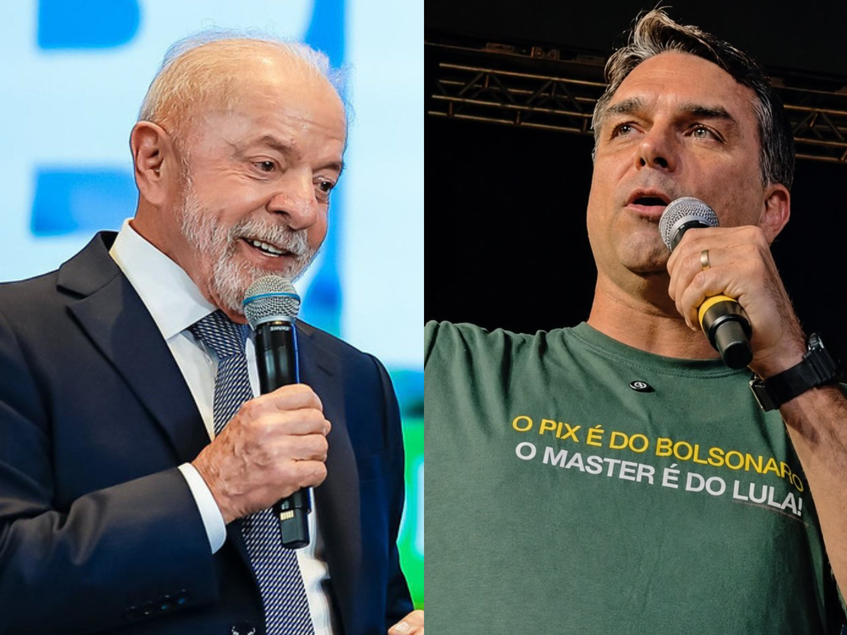 Lula e Flávio Bolsonaro
