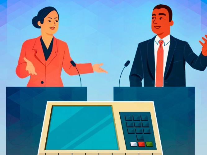 Ilustração de candidatos nas eleições